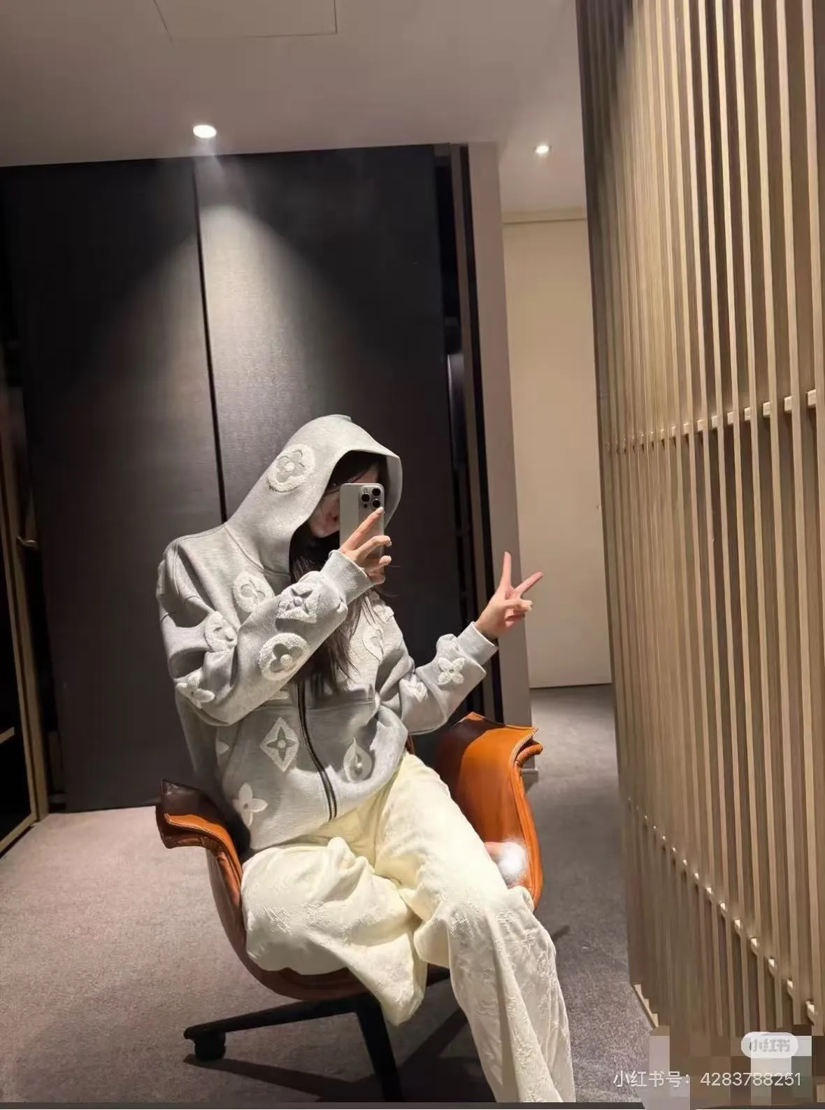 Louis Vuitton/Louis Vuitton towel logo zipper hooded sweatshirt jacket